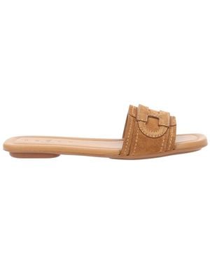 Hogan Logo Flats - Brown