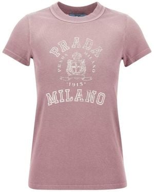 Prada Logo T-Shirt - Pink