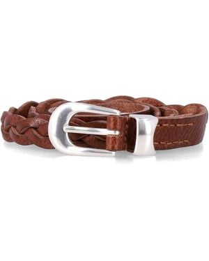 Our Legacy Cognac Leather Braided Belt - Brown