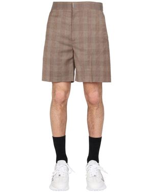 Givenchy Prince Of Wales Pattern Bermuda Shorts - Gray