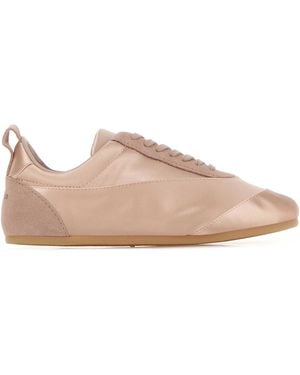 Jil Sander Pastel Satin And Suede Sneakers - Pink