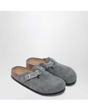 Birkenstock Slipper Boston Braided Colour Basalt - Grey