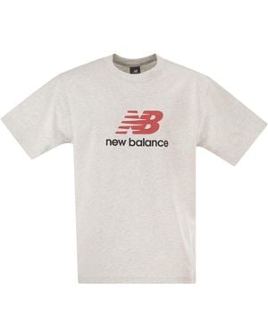 New Balance Cotton T-Shirt With Logo - White