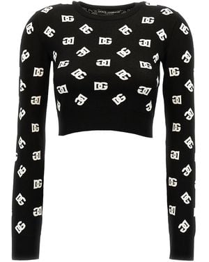 Dolce & Gabbana Jacquard-Pullover Mit Dg - Schwarz