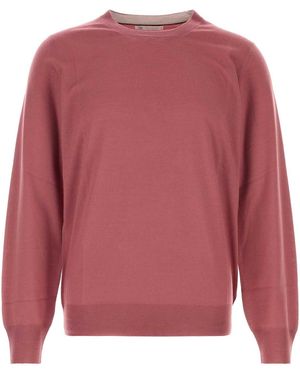 Brunello Cucinelli Solid Relaxed Jumpers - Red