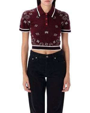 Amiri T Shirts En Polos Paars - Zwart