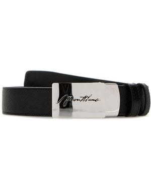 Montblanc Leather Reversible Belt - White