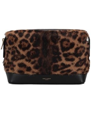 Saint Laurent Ysl Pm Pouch Sdj W Pony Leo Wo - Braun