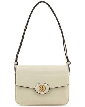 Tory Burch Chalk Leather Robinson Shoulder Bag - Metallic