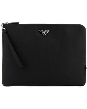 Prada Leather Clutch - Black