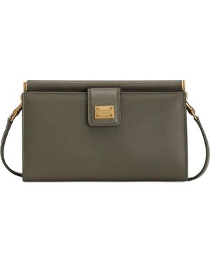 Dolce & Gabbana Leather Phone Bag - Gray