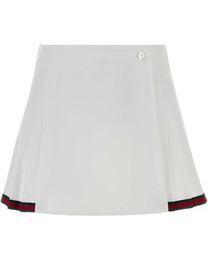 Gucci Poplin Mini Skirt - White
