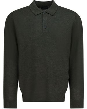 Vince Merino Wool Polo Shirt Polo Shirts-Uomo - Grigio