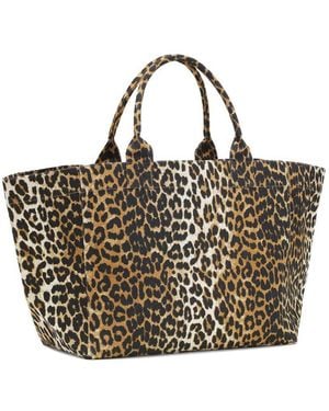 Ganni Recycelte Baumwolle Xxl Tasche - Braun