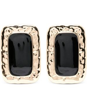 Self-Portrait Large Mottled Earrings - Black