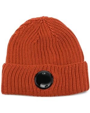 C.P. Company Gerippte Beanie Mit Lens-Detail - Orange