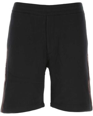 McQueen Cotton Bermuda Shorts - Black