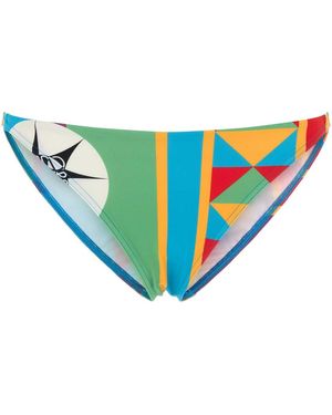 Loewe Paula's Ibiza Printed Stretch Nylon Paula S Ibiza Bikini Bottom - Blue