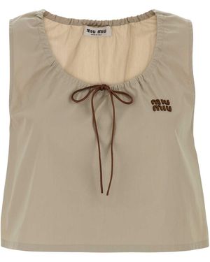 Miu Miu Panama Top - Natural
