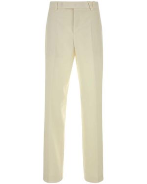 Versace Flat Front Trousers - Natural