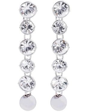 Jean Paul Gaultier Long Diamond Earrings - White