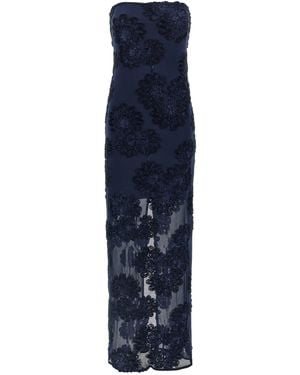 ROTATE BIRGER CHRISTENSEN '3 D Mesh Maxi' Dress - Blue