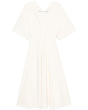 forte_forte Abito Mezza Manica Popeline Cotone Bci - White