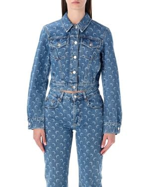 Marine Serre Jas Blauw