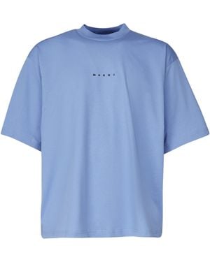 Marni Blaues Logo Druck T-Shirt