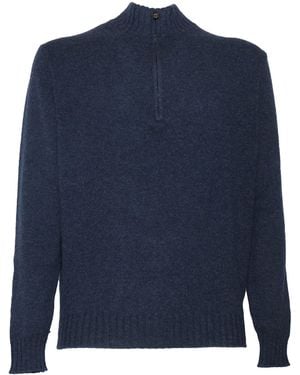 PHI FDL Mezza Zip Ml Lana Cashmere - Blu