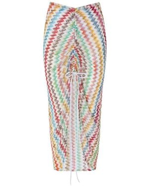 Missoni Strandrok Met Chevron Streep - Wit