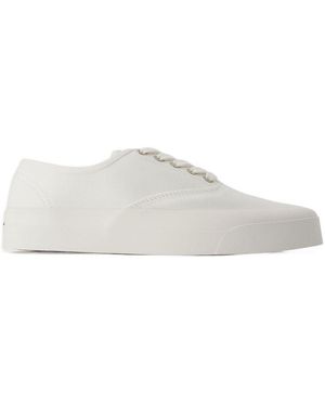 Maison Kitsuné Schnürten -up -Turnschuhe Baumwoll weiß