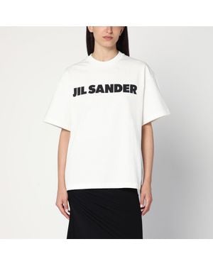 Jil Sander Wide T Shirt With Logo - White