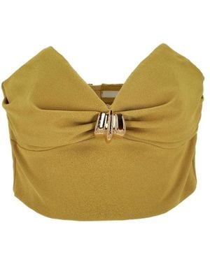 Elisabetta Franchi Top con decoración de joyas - Amarillo