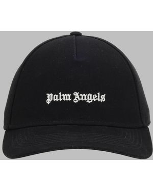 Palm Angels Baseball Cap With Logo Embroidery Cotton Hat - Black