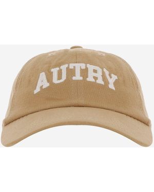 Autry Baseballkappe aus geripptem Baumwollsamt mit Logo - Natur
