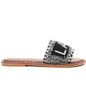 De Siena Lake Como Perlen flache Sandalen - Mehrfarbig