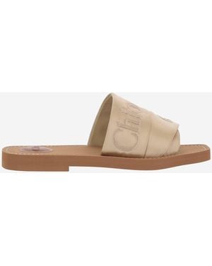 Chloé Woody Flat Sandals - Natural