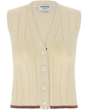 Thom Browne RWB intarsie Weste - Natur