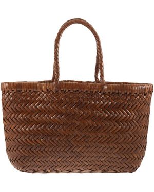 Dragon Gora Handtasche aus gewebtem Leder - Braun