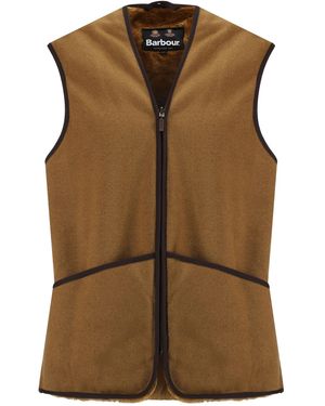 Barbour Warm Pile Waistcoat Zip - Brown