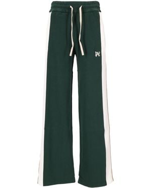 Palm Angels Monogram Colorblock Jogginghose Dunkelgrün