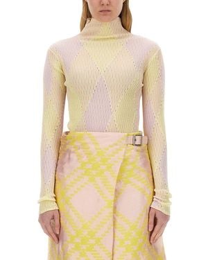 Burberry Check Pattern Shirt (Size S) - Yellow