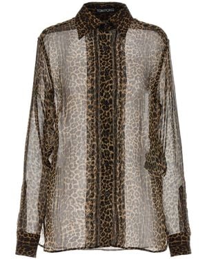Tom Ford Doorzichtige Blouse Met Luipaardprint - Bruin