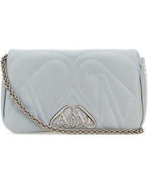 McQueen Powder Leather Small Seal Shoulder Bag - Grey