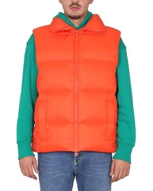 MSGM High Neck Puffer Vest - Orange