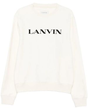 Lanvin Cotton Sweatshirt With Embroidered Logo - White