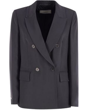 Peserico Stretch Viscose Cady Blazer - Black