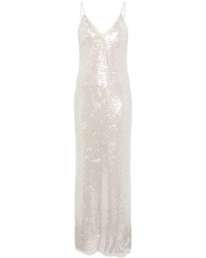 forte_forte Slip Dress "Liquid Sequins" - White