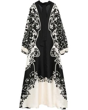 Raquel Diniz Silk Dress With Floral Print - Black